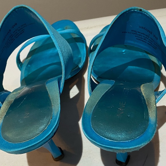 Nine West satin open toe sandal heels size 8 - Picture 7 of 11